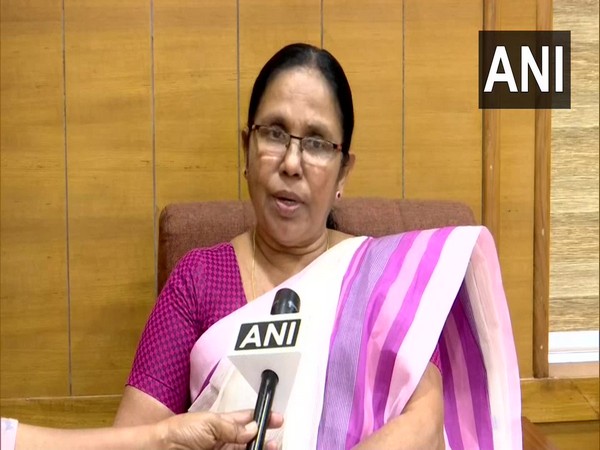 Kerala Health Minister KK Shailaja talking to ANI on Sunday. Photo/ANI