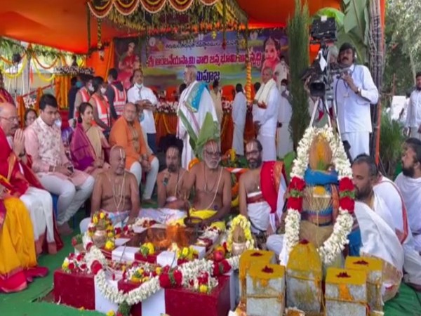 Bhumi Pujan at Anjanadri (Photo/ANI) 