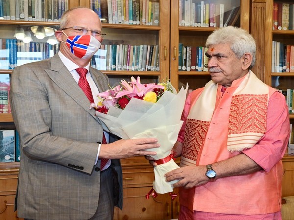 Norwegian Ambassador to India calls on J-K Lt Governor Manoj Sinha (Photo/J-K CMO)