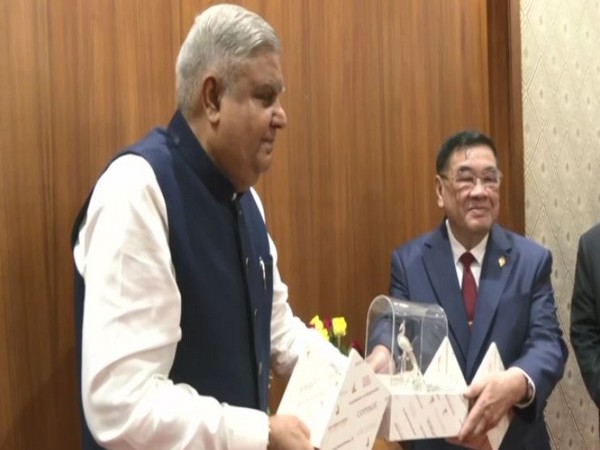 VP Dhankhar receives parliamentary delegation from ASEAN led by 1st VP of Cambodia National Assembly (Photo/ANI)