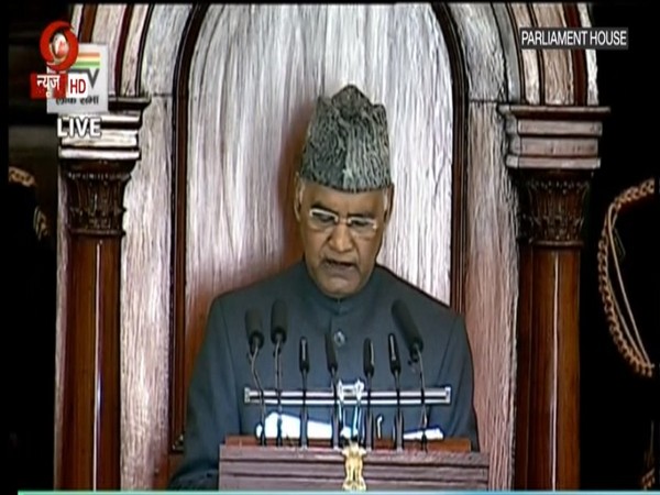 President Ram Nath Kovind addressing the Parliament.