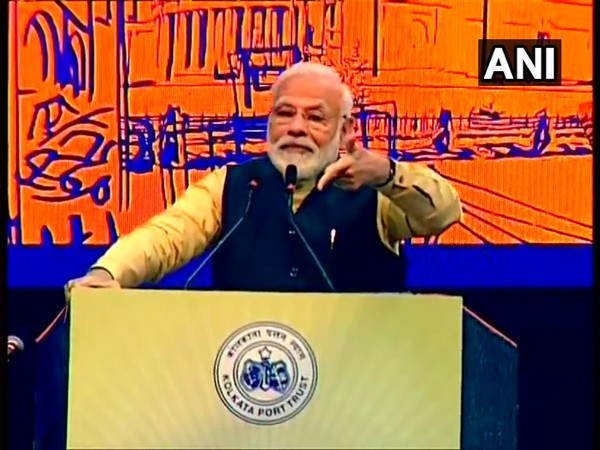PM Modi speaking at the 150th-anniversary celebrations of Kolkata Port Trust.