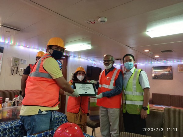 New Shipping service to augment Indo-Bangla trade inaugurates at Kolkata Dock on Friday. (Photo/ANI)