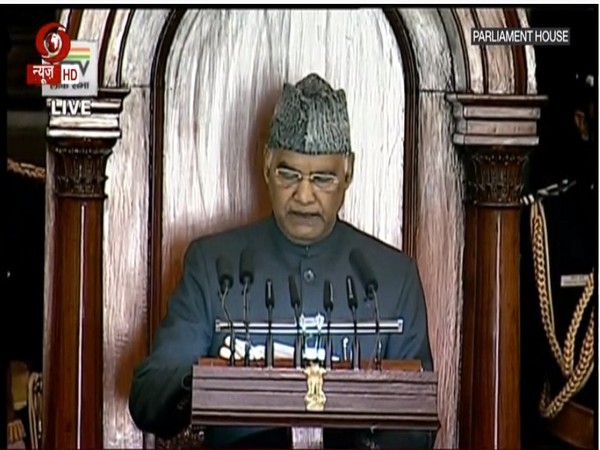 President Ram Nath Kovind addressing Parliament.