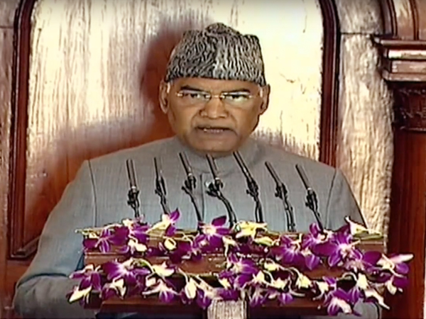 President Ram Nath Kovind addressing the Joint Session of Parliament on Friday. Photo/LSTV 