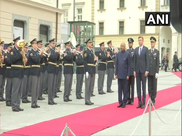 President Kovind received a ceremonial welcome in Slovenian capital Ljubljana on Monday. 