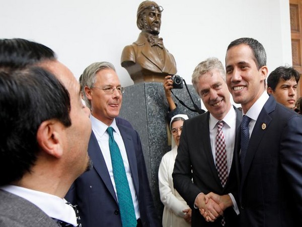 Germany's Ambassador to Venezuela, Daniel Kriener, with Opposition leader Juan Guaido