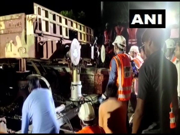 Special BSF train derailed while entering Shahjahanpur station. (Photo/ANI)