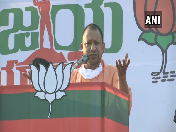 Uttar Pradesh Chief Minister Yogi Adityanth addressing BJP event in Kerala. (Photo/ANI)