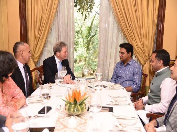 A delegation headed by Boeing International President Michael Arthur meets Telangana Minister KT Rama Rao. (Courtesy/ Twitter handle of KT Rama Rao)
