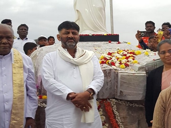 Congress MLA DK Shivakumar in Harobele, Karnataka on Wednesday. 