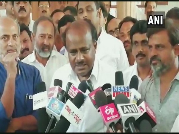 HD Kumaraswamy speaking to reporters in Mysuru. 