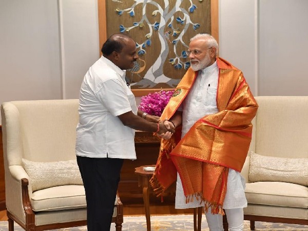 Karnataka chief minister HD Kumaraswamy meeeting Prime Minister Narendra Modi in New Delhi on June 15. Photo/ANI