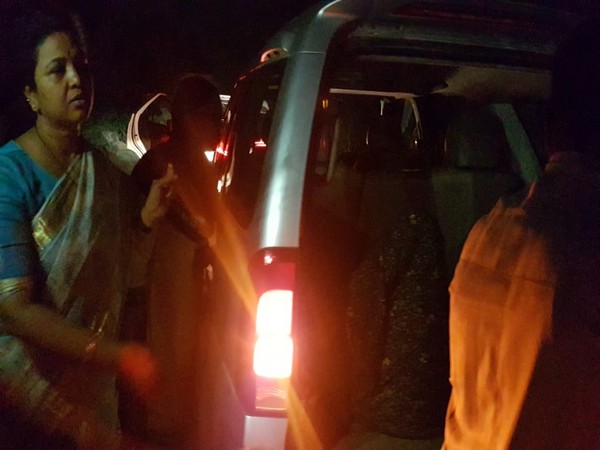 Kurnool MP Butta Renuka at the accident site on Wednesday.