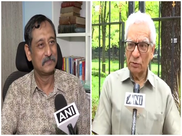 Scientist PC Ghosh (left), former ISRO scientist Surendra Paul talking to ANI on Friday. Photo/ANI