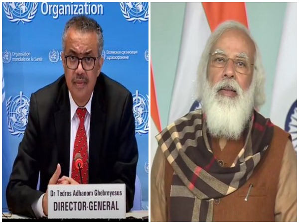 WHO chief Tedros Adhanom Ghebreyesus and Prime Minister Narendra Modi