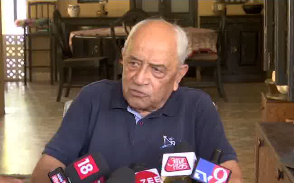 Former Navy Chief, Admiral (retd.) L. Ramdas speaking to reporters in Mumbai on Thursday. 