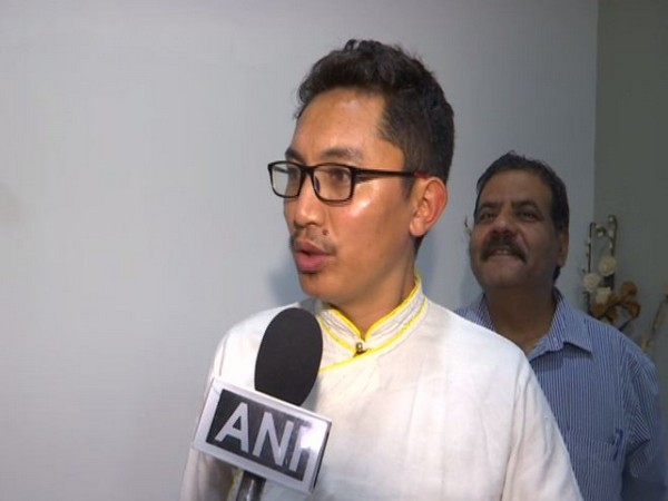 Ladakh MP Jamyang Tsering Namgyal speaking to ANI in New Delhi. photo/ANI