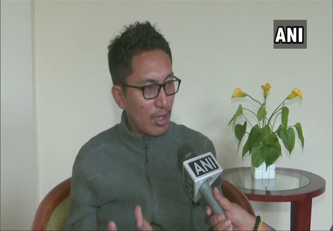 BJP MP from Ladakh, Jamyang Tsering Namgyal speaking to ANI in Leh. Photo/ANI