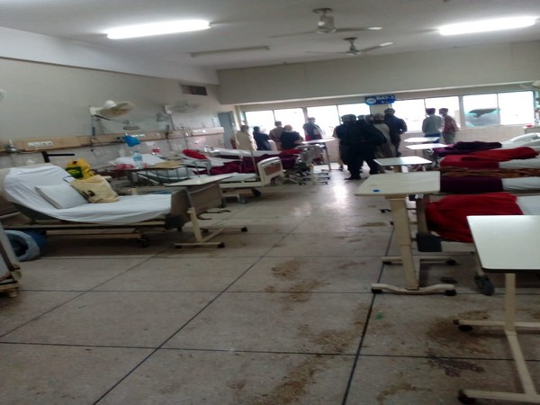 The ward of a hospital in Lahore where an attack took place on Wednesday
