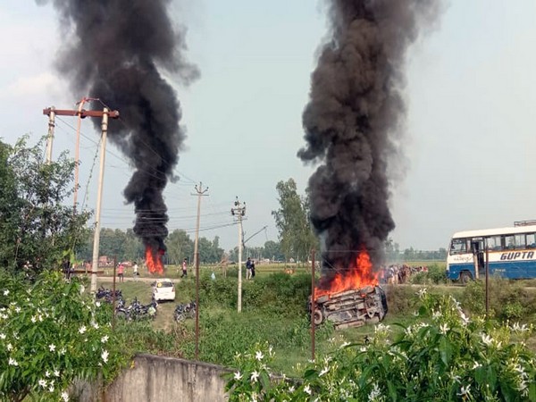 Visuals from Lakhimpur Kheri in Uttar Pradesh on Sunday.