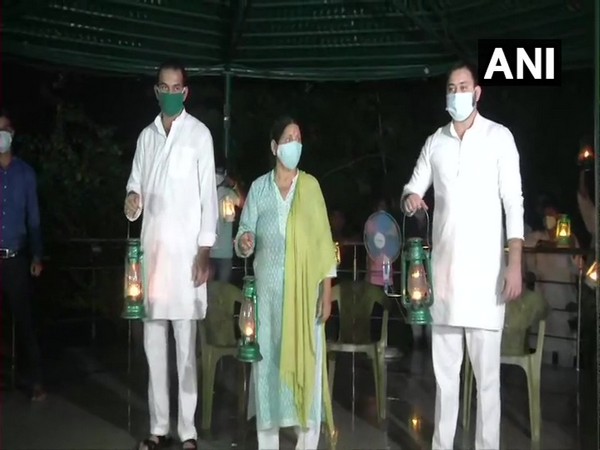 RJD leaders Tejashwi Yadav, Rabri Devi and Tej Pratap Yadav. (Photo/ANI)