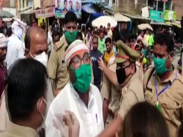 Uttar Pradesh Congress chief Ajay Kumar Lallu was detained on way to Mahoba on Monday. (Photo: ANI)