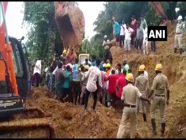 A visual from the spot of the landslide incident.   