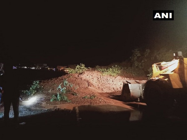 Visual of landslide at Mumbai-Goa national highway in Maharashtra.