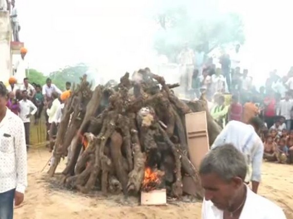 visuals from the last rites of Army Grenadier Hemraj Jat who died in the ceasefire violation by Pakistan in Poonch