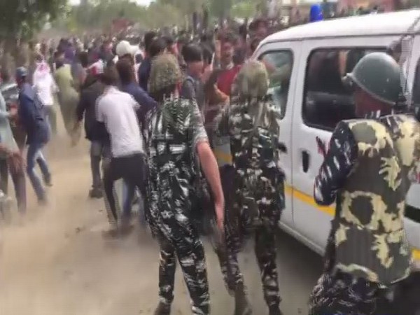 Police opened lathi-charge against protesters in Dibrugarh on Wednesday. Photo/ANI