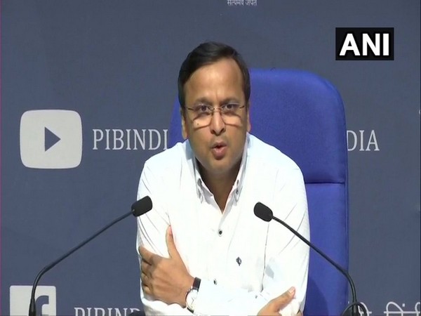 Lav Aggarwal, Joint Secretary, Health and Family Welfare, speaking at a press conference in New Delhi on Sunday. Photo/ANI