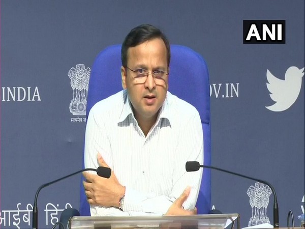 Lav Aggarwal, Joint Secretary, Ministry of Health and Family Welfare, addressing a press conference in New Delhi on Saturday. Photo/ANI