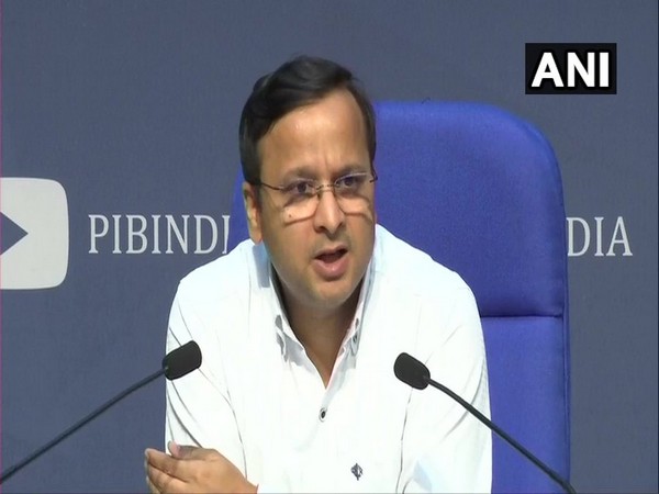 Lav Aggarwal, Joint Secretary, Health and Family Welfare, speaking at a press conference in New Delhi on Sunday. Photo/ANI