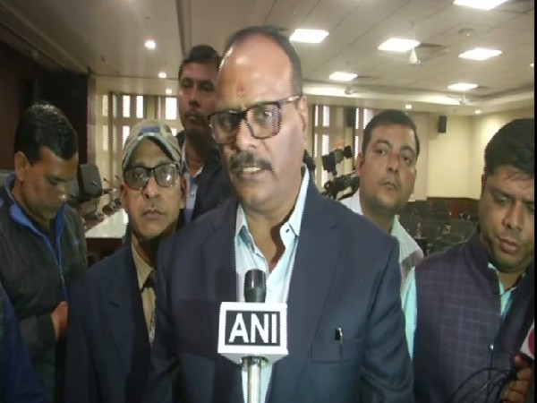 Uttar Pradesh Law Minister Brajesh Pathak speaking to media in Lucknow on Monday.