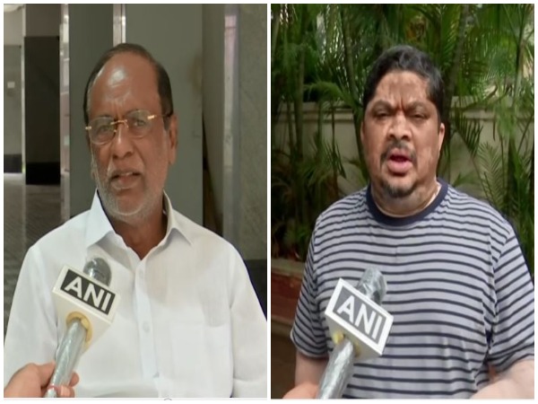BJP leader K Laxman and Telangana Congress working president Ponnam Prabhakar speaking to ANI in Hyderabad on Friday. (Photo/ANI)
