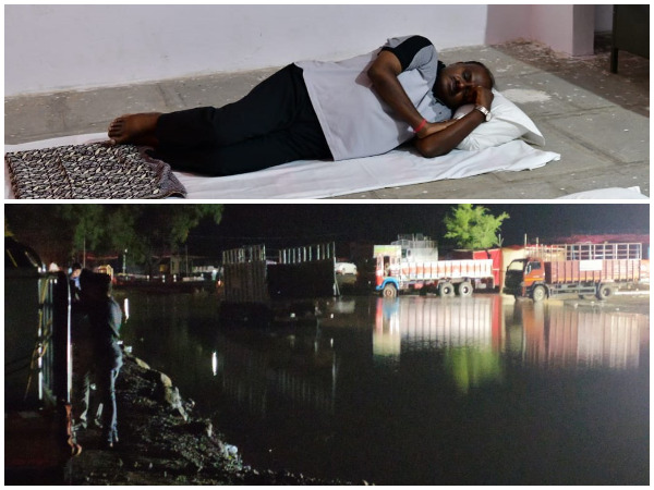 Karnataka Chief Minister HD Kumaraswamy spent Friday night in a school in Chandraki village in Karnataka. Photo/ANI