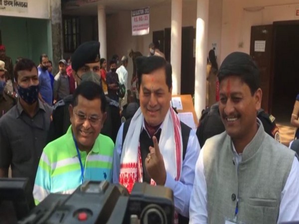 Union Home Minister Sarbananda Sonowal in Dibrugarh (Photo/ANI)