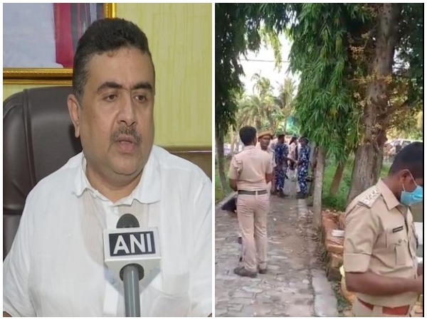 Leader of Opposition Suvendu Adhikari and visual from his office (Photo/ANI)