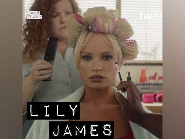 Lily James as Pamela Anderson (Image source: Instagram)