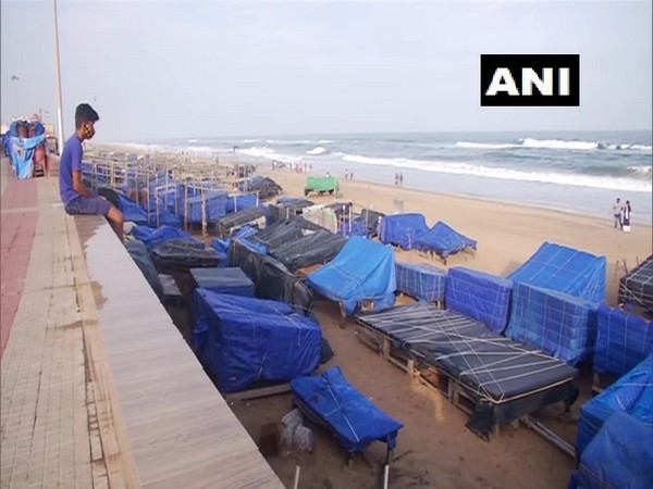 A deserted view of a beach in Puri (ANI).
