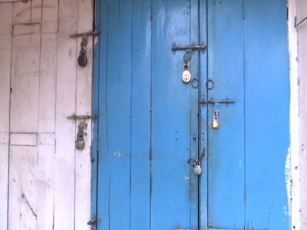 Visual of the locked gate in Guwahati, Assam. 