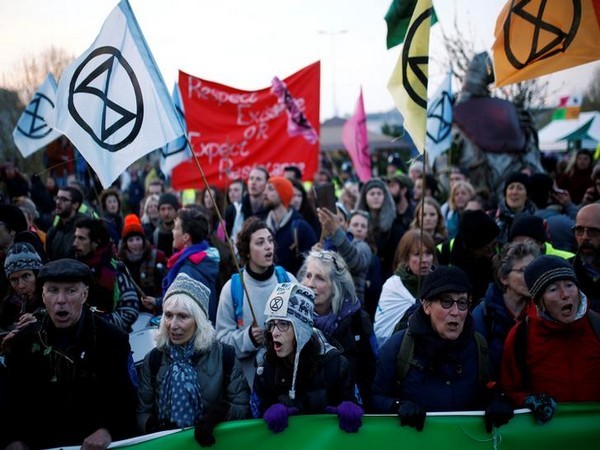Visuals from the protests in London on April 15 (Photo/Reuters)