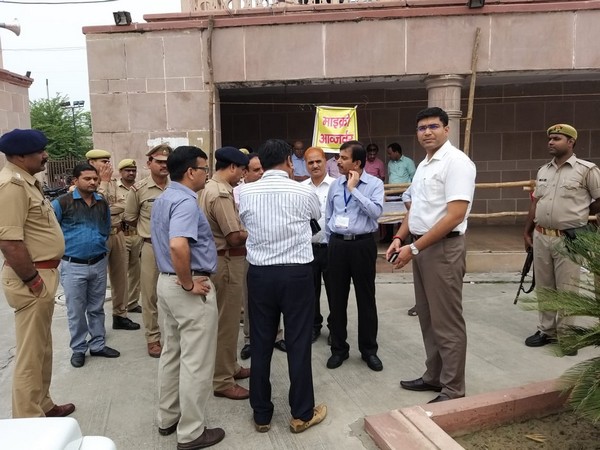 Polling officers in Lucknow on Sunday. Photo/ANI