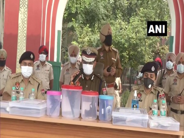 Ludhiana Police Commissioner Rakesh Agrawal addressing a press conference on Wednesday.