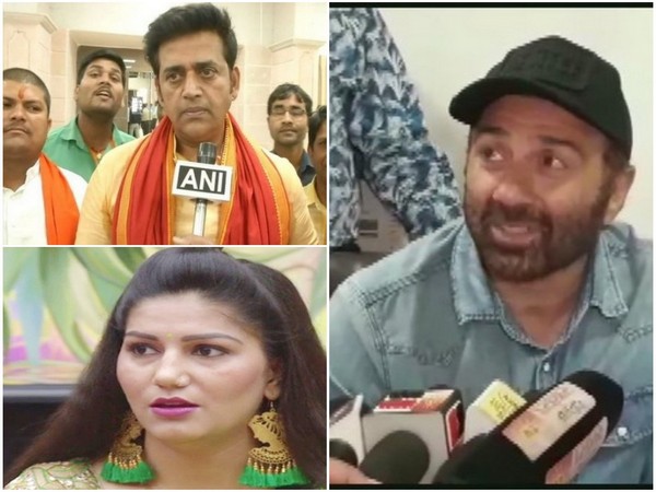 Ravi Kishen, Sapna Chaudhary and Sunny Deol (right) (File photo)