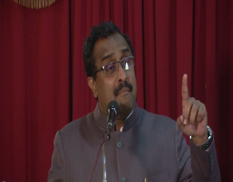 BJP national general secretary Ram Madhav speaking at an event in Kochi on Sunday. Photo/ANI