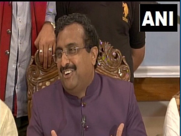 BJP's national general secretary Ram Madhav speaking to reporters in Srinagar, Jammu and Kashmir on Wednesday.