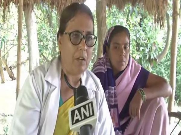 Nirmala Kumari, an asha worker helped a pregnant women to deliver baby in the Madhubani district in Bihar on Friday. 