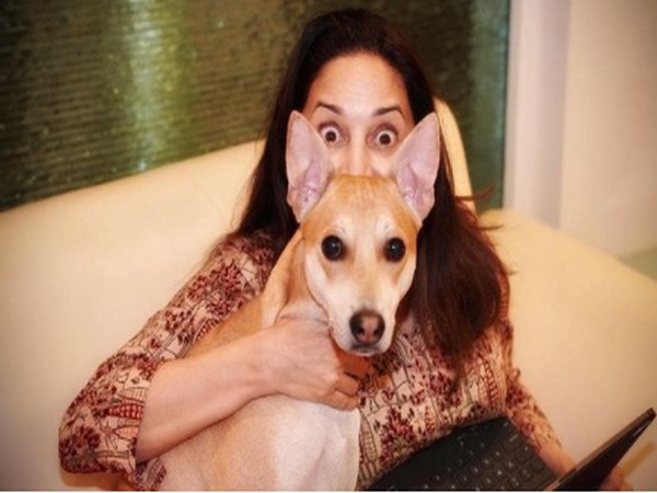 Madhuri Dixit Nene with her dog (Image Source: Instagram)
